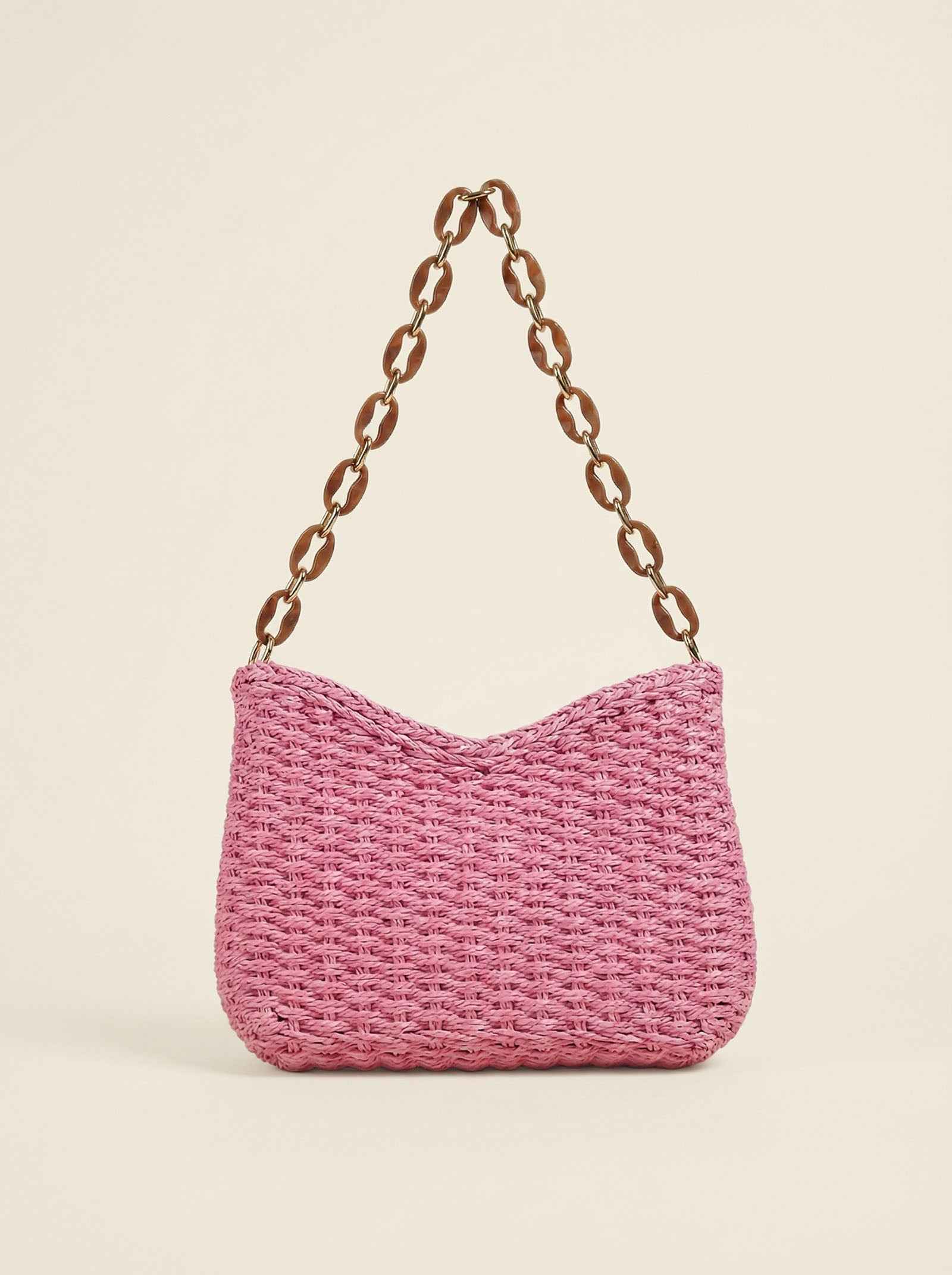 Colorful Woven Straw Shoulder Bag