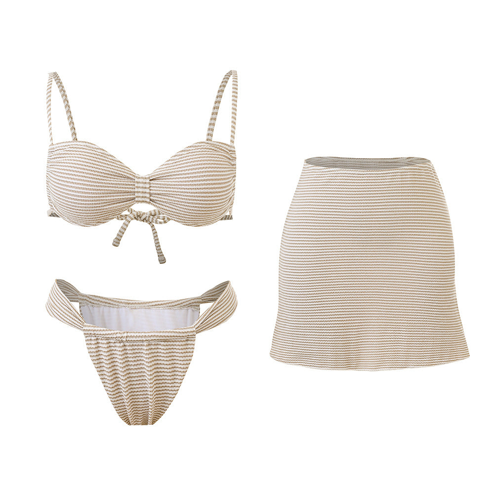 Striped split skirt swimsuit for women - DEA collection