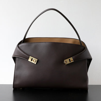 Luxury Genuine Leather Tote Bag for Women, Large Capacity, Top-Grain Cowhide, Handheld Shoulder Bag, HUG Style