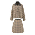 Plaid casual loose jacket+plaid half skirt - DEA collection