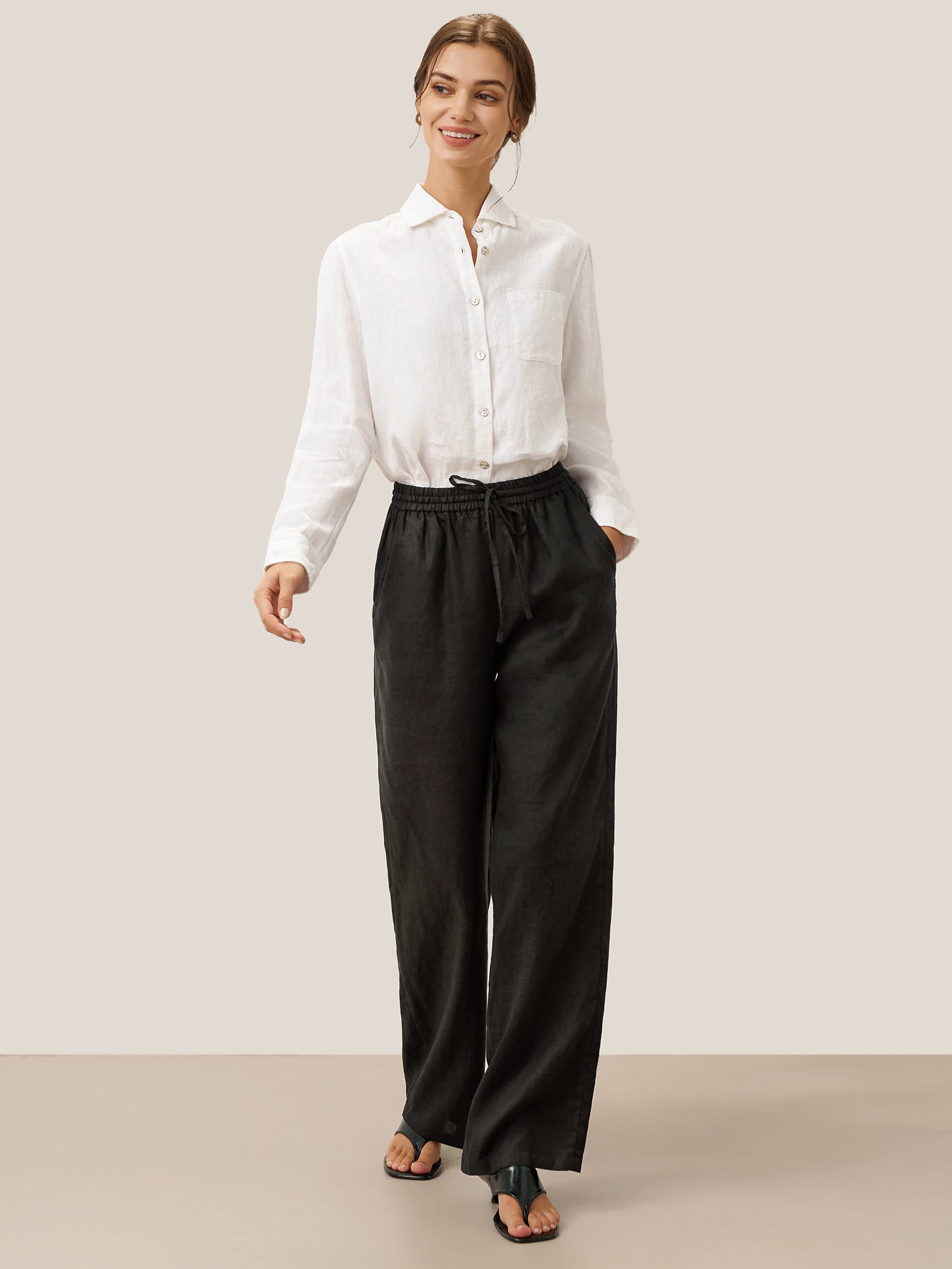100% Linen Classic Pants LYON - DEA collection