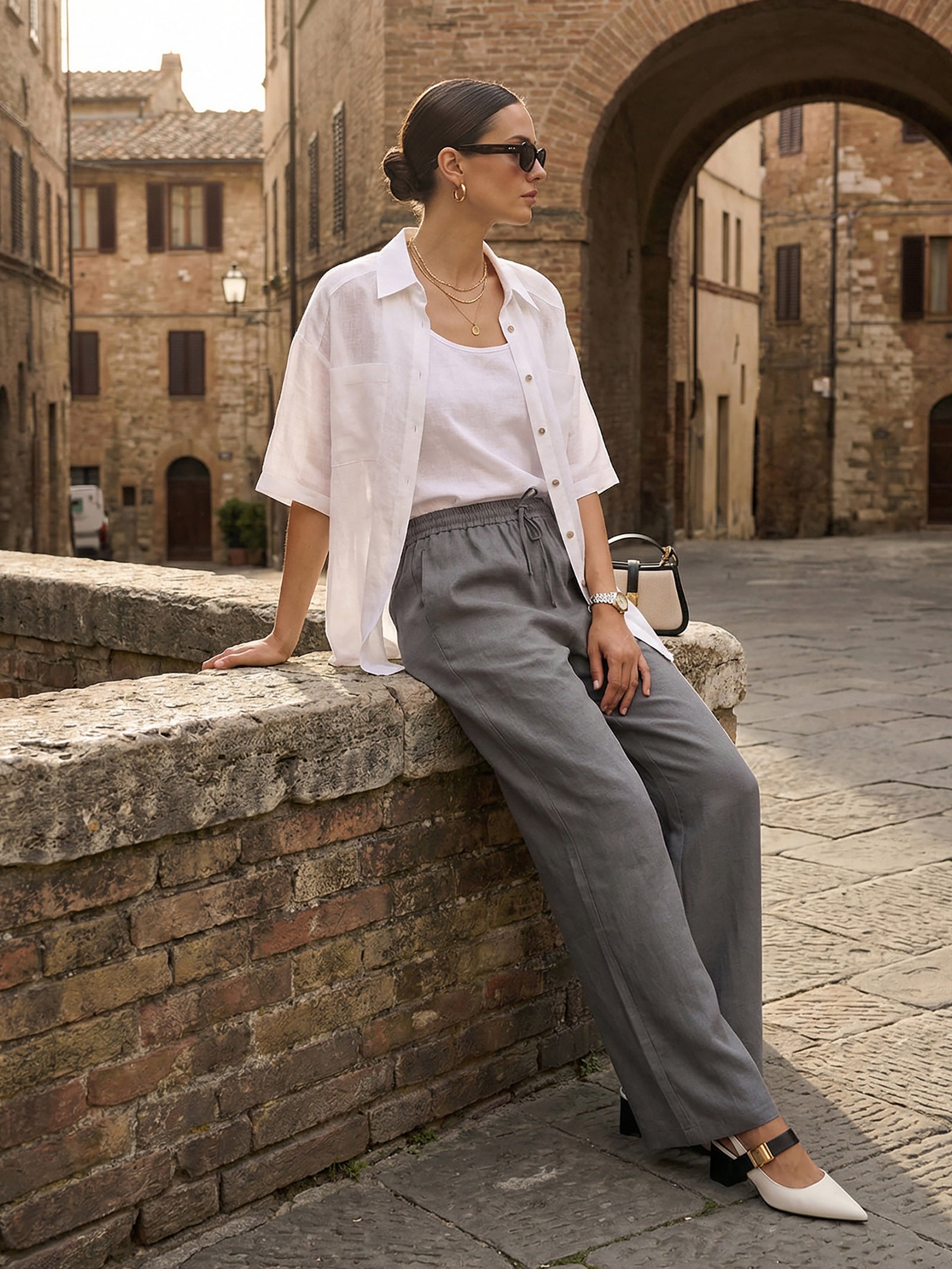 100% Linen Classic Pants LYON - DEA collection