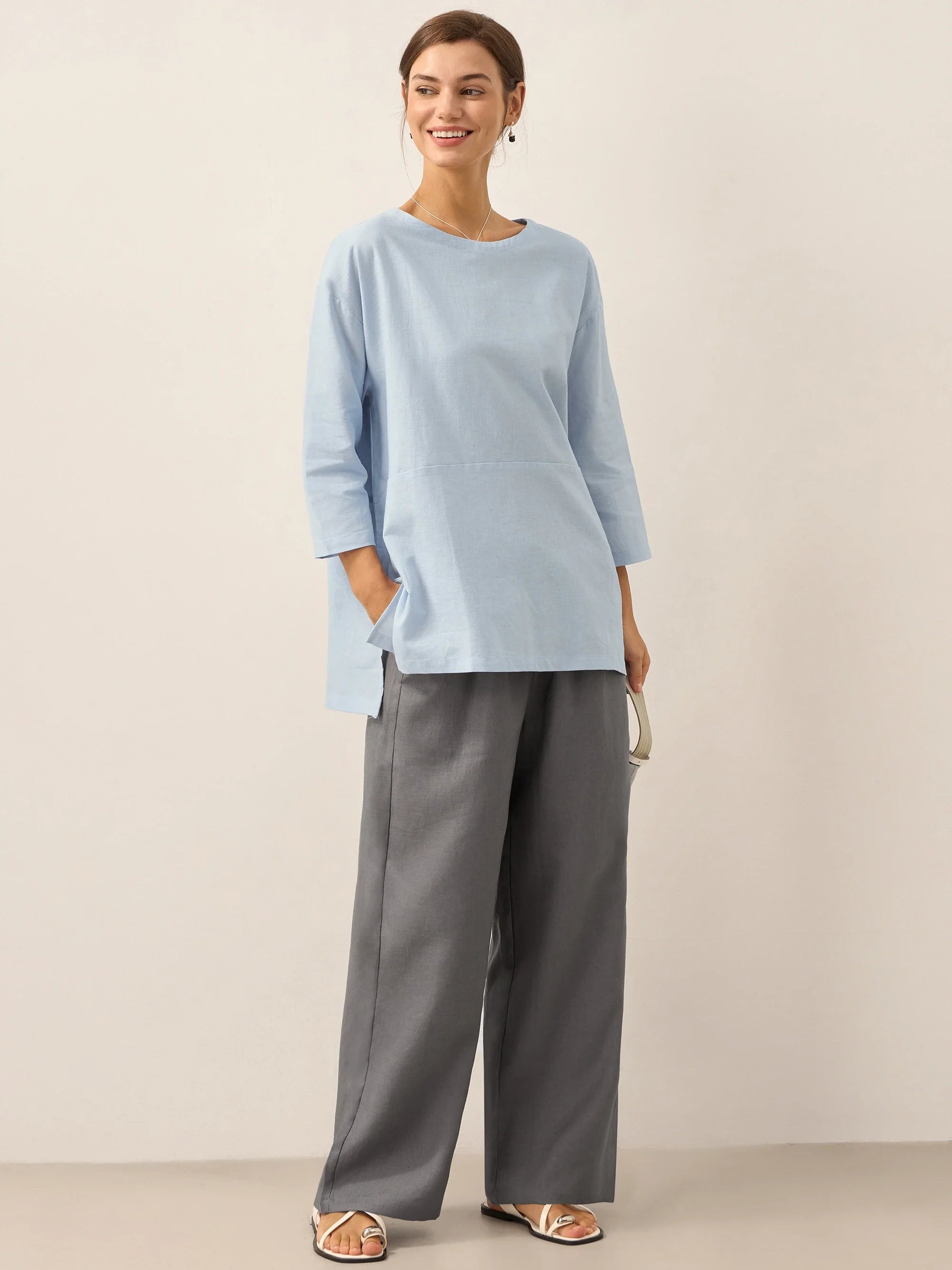 100% Linen Classic Pants LYON - DEA collection
