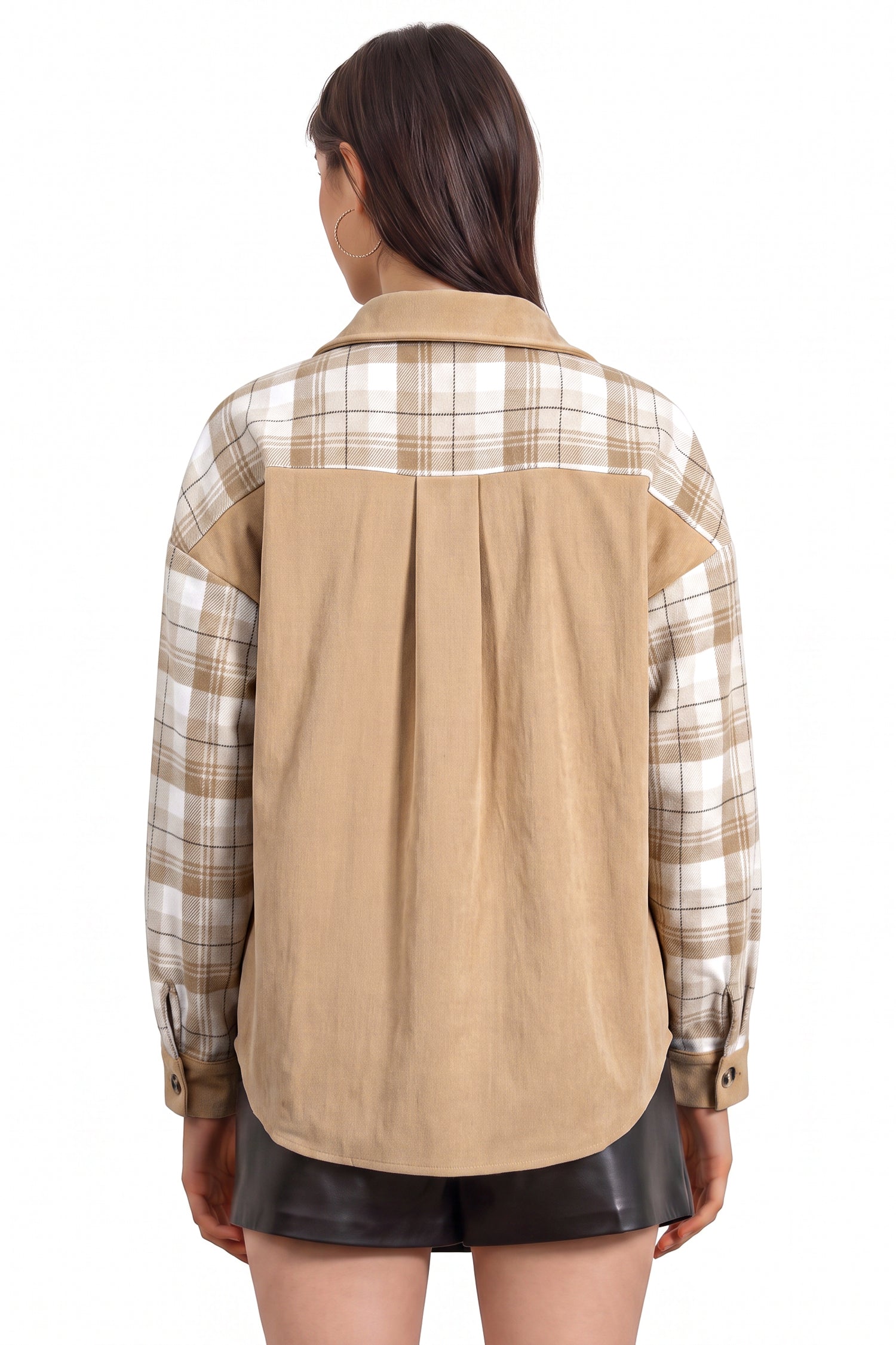 Plaid Colorblock Shacket