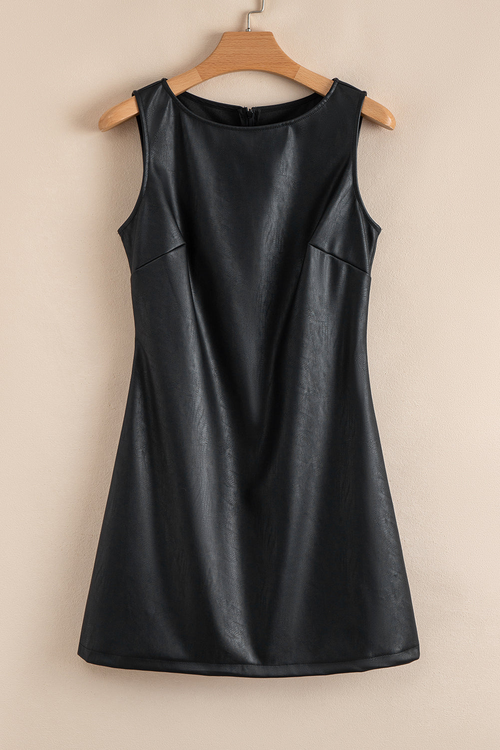 Faux Leather Sleeveless Mini Dress