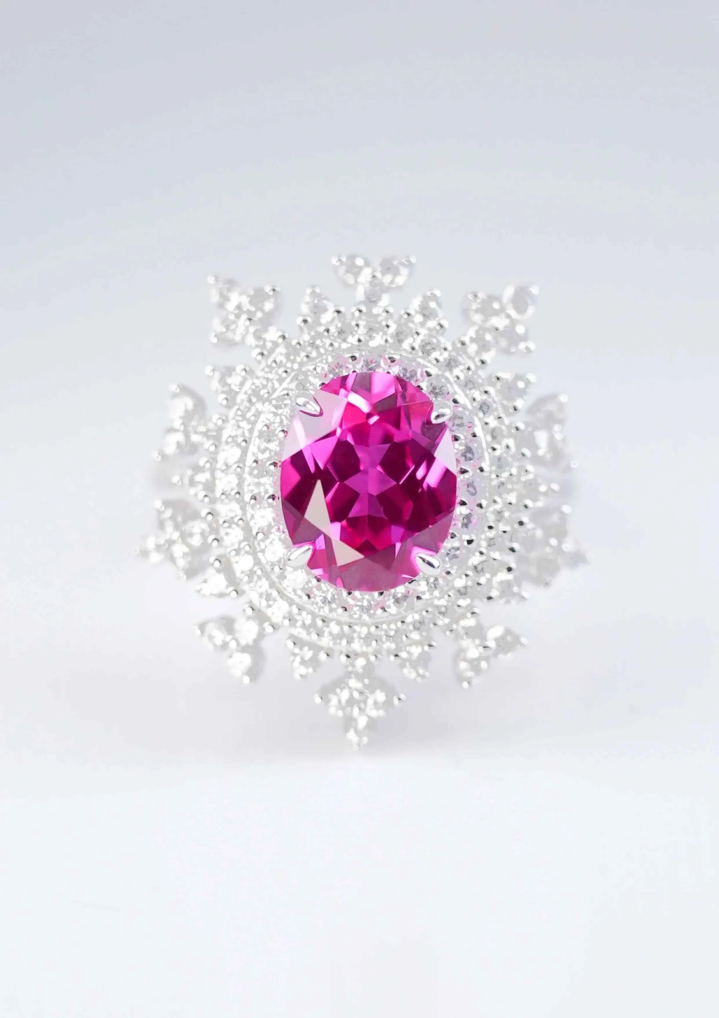 Exquisite Pink Sapphire Ring - Pink Snowflake