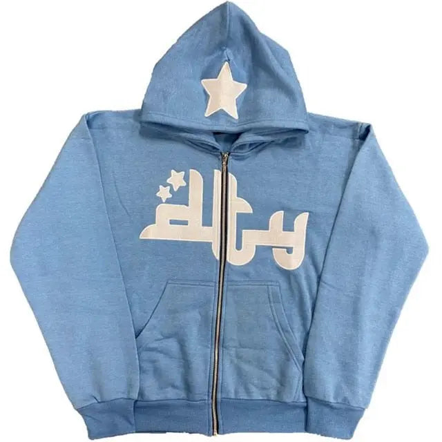 별무늬 집업 후드티 여성 오버사이즈 S-3XL 화이트 블랙 살구