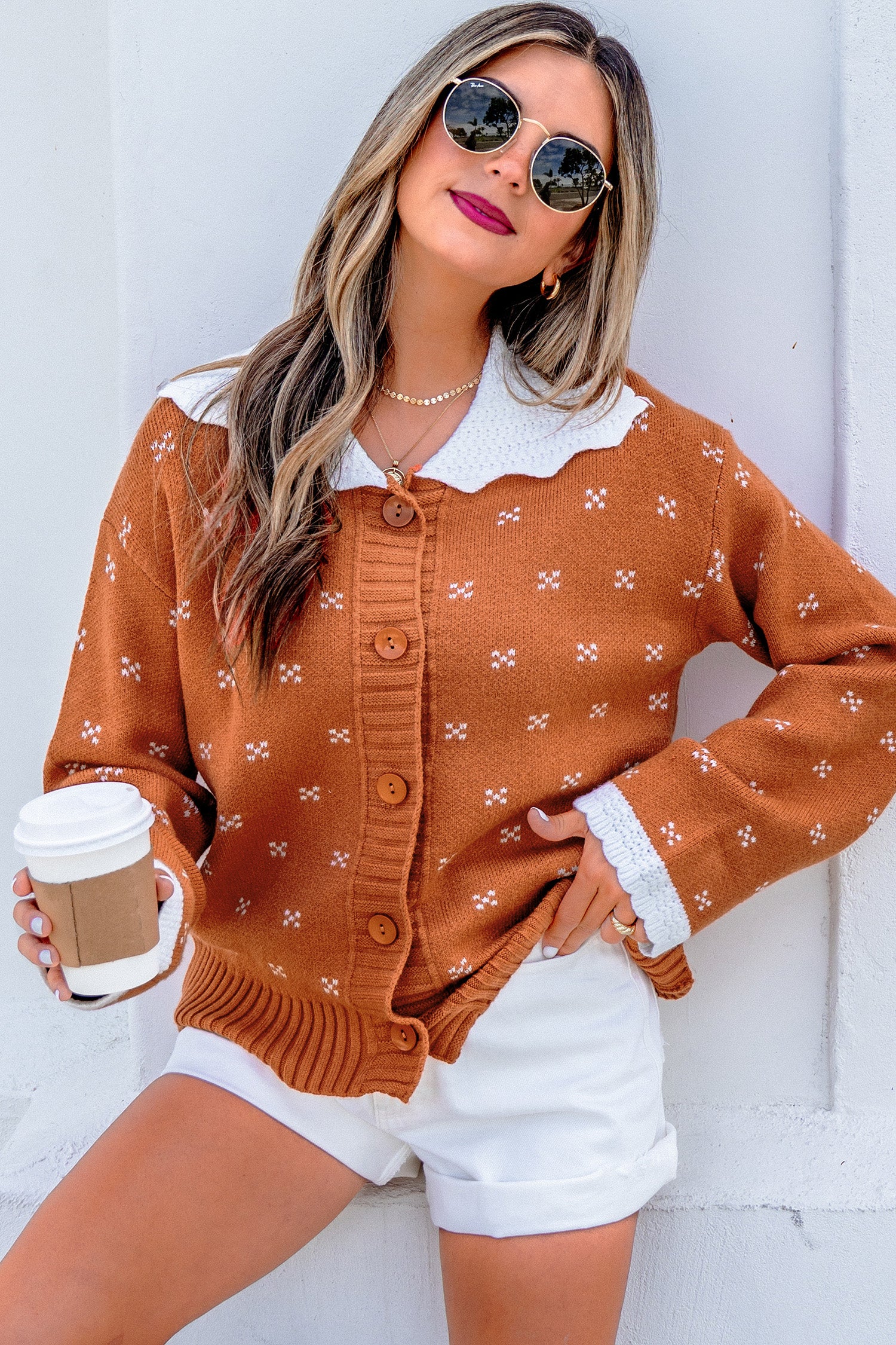 Russet Long Sleeve Knitwear Cardigan