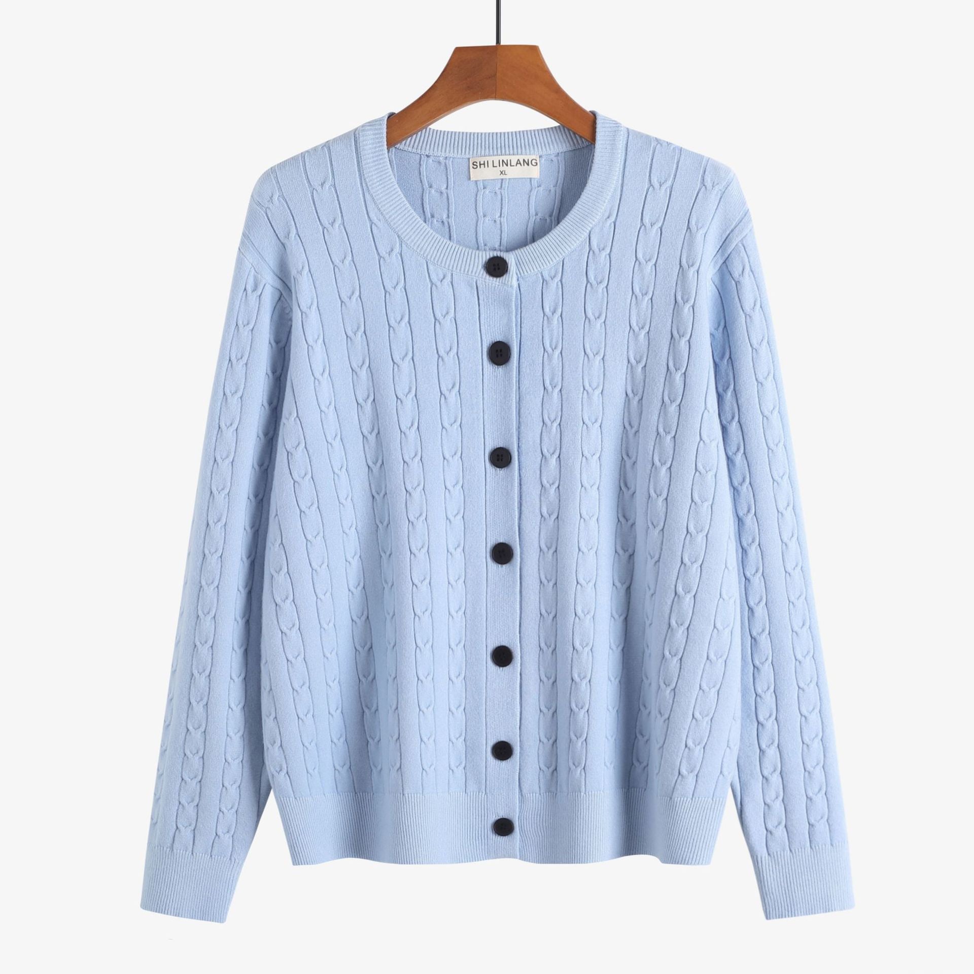 Retro Style Knit Cardigan Sweater Coat for Women, Casual Office Wear, Oversized Fit, Long Sleeve, Pullover Design - DEA collection