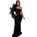 Fashion Elegant Single Ruffle Sleeve Fitted Dress for Women - DEA collection