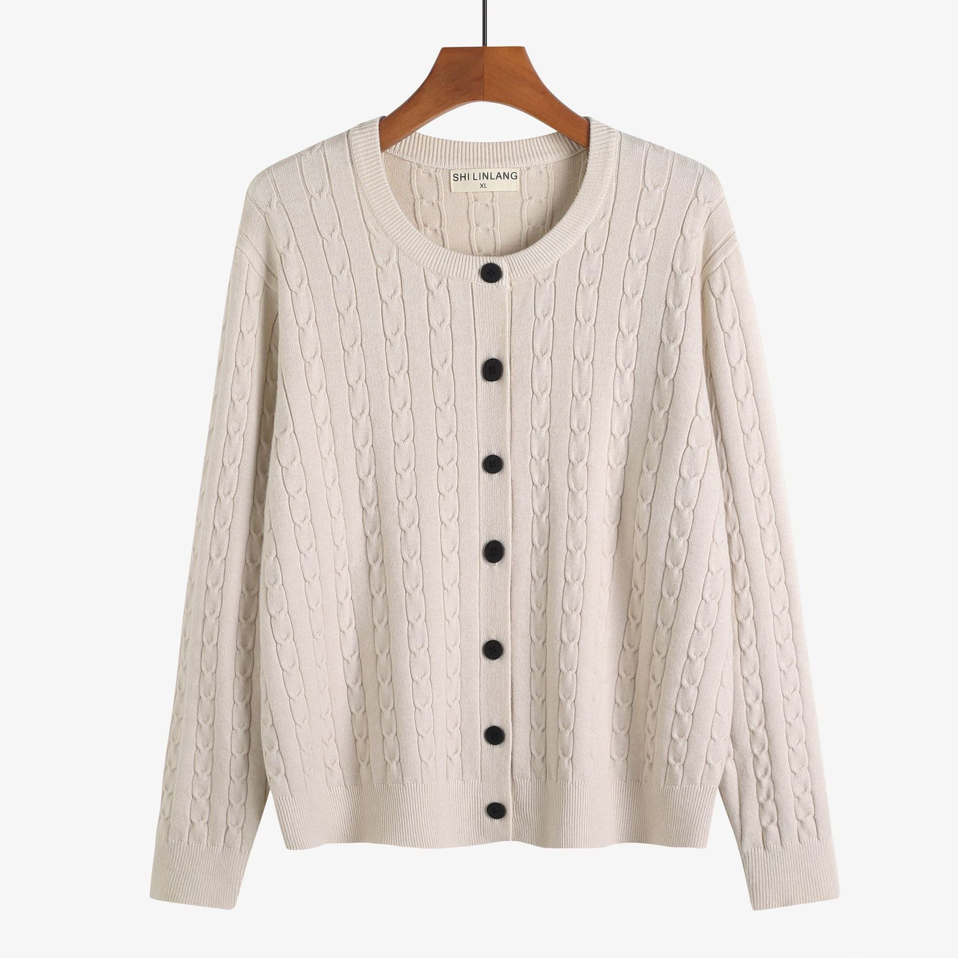 Retro Style Knit Cardigan Sweater Coat for Women, Casual Office Wear, Oversized Fit, Long Sleeve, Pullover Design - DEA collection