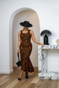 EYI AFRICAN PRINT SLEEVELESS SCOOP NECK MIDI DRESS - DEA collection