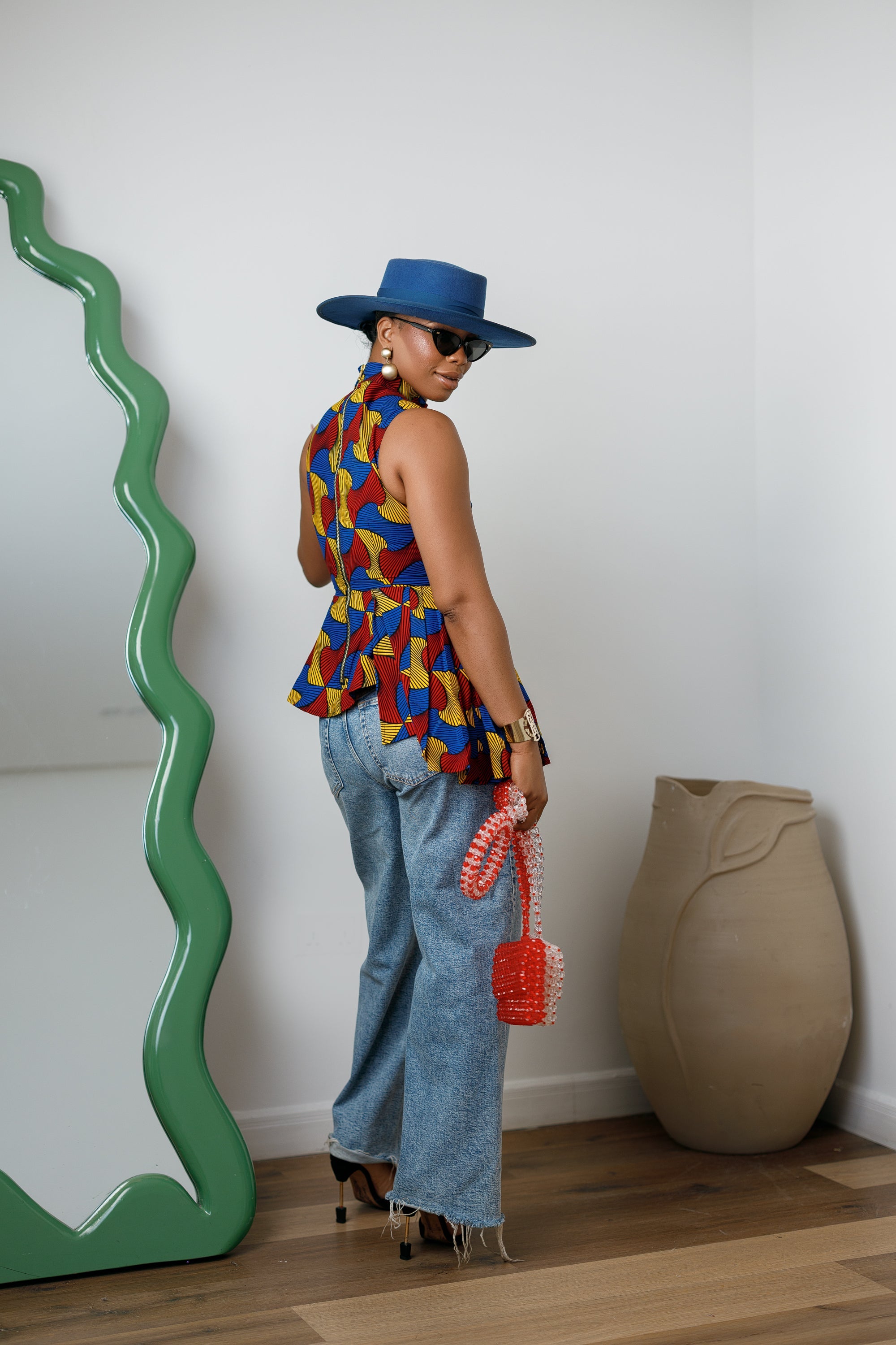 MEENA AFRICAN PRINT ASYMMETRIC TOP [MULTICOLOR] - DEA collection