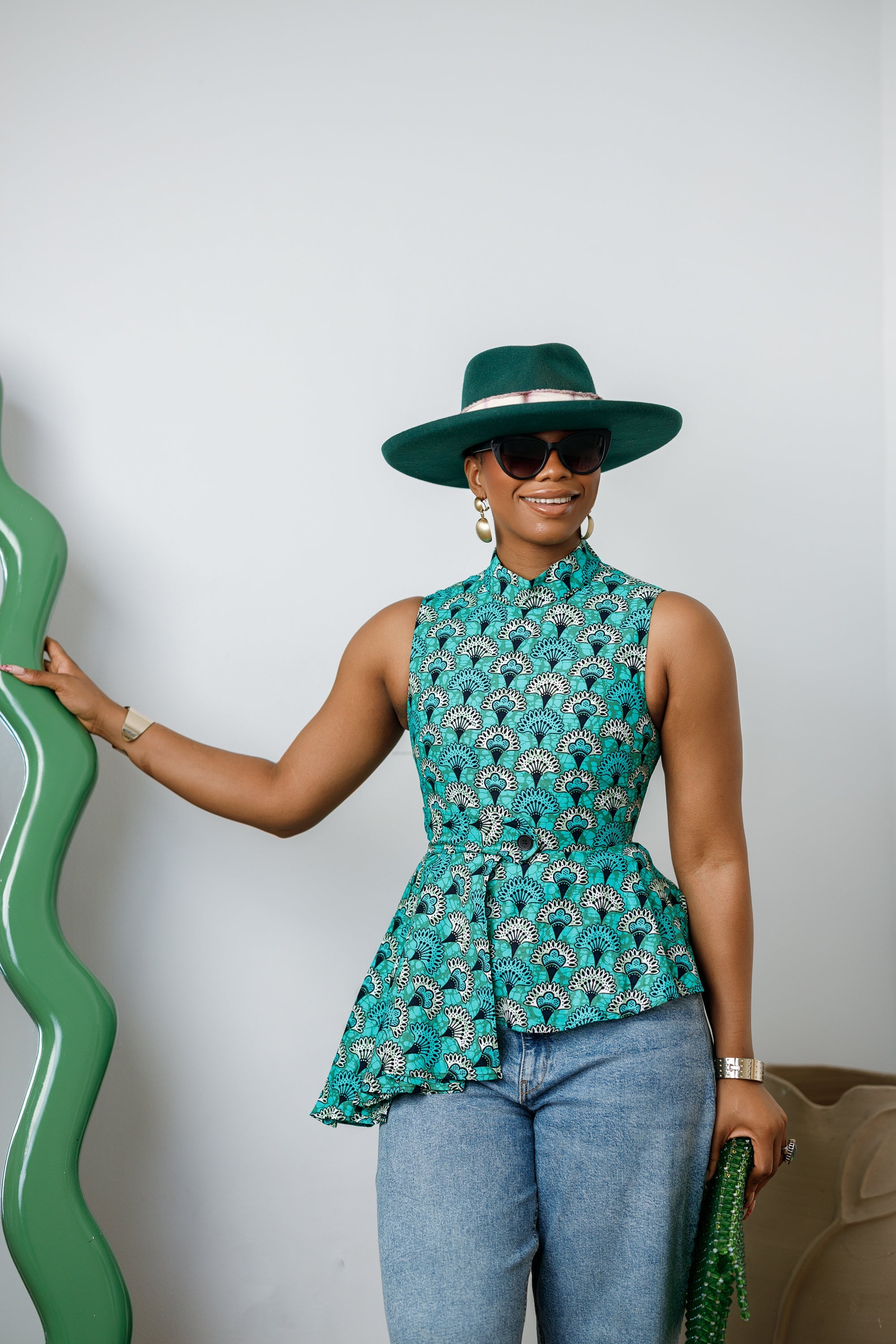 MEENA AFRICAN PRINT ASYMMETRIC TOP - DEA collection