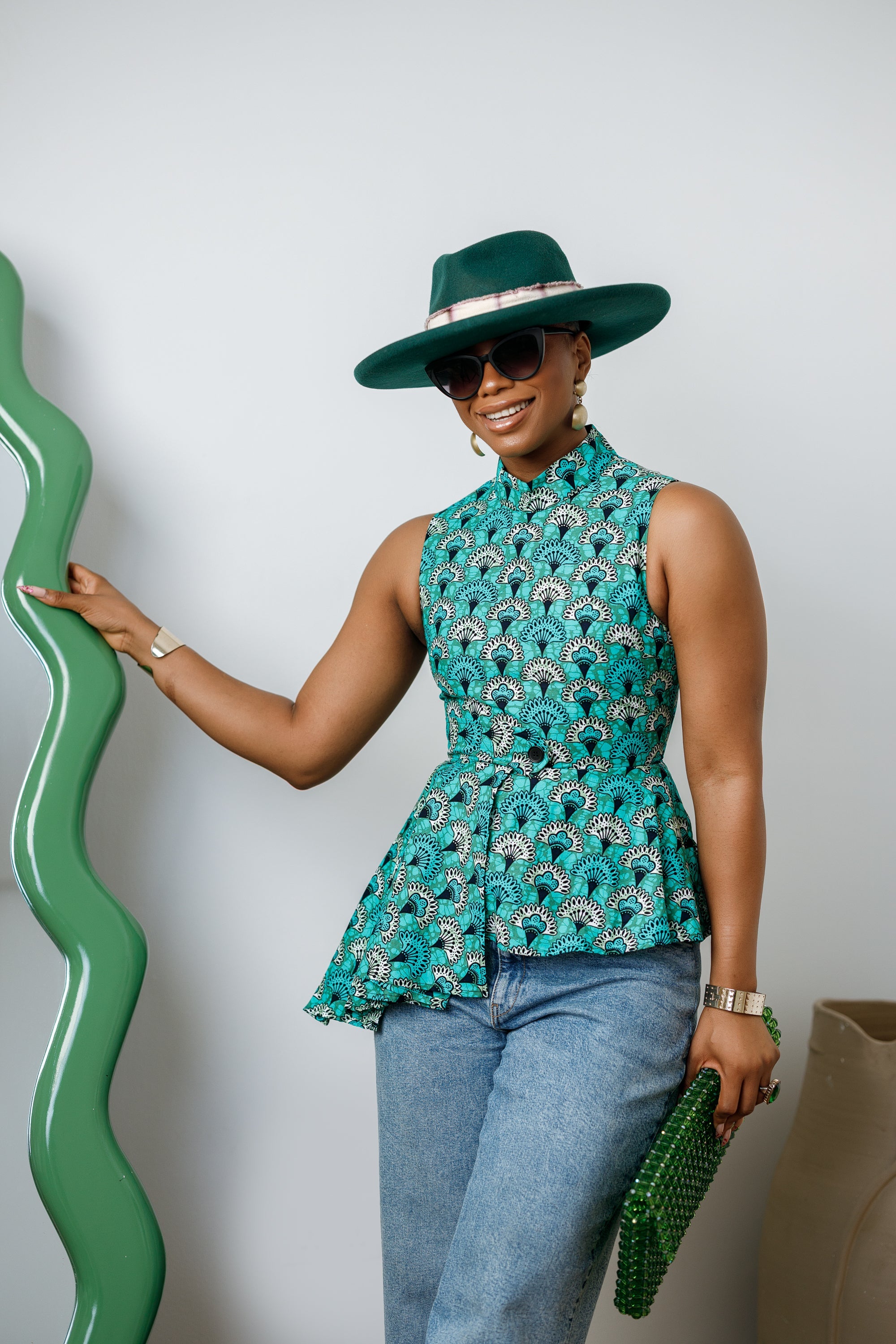 MEENA AFRICAN PRINT ASYMMETRIC TOP - DEA collection
