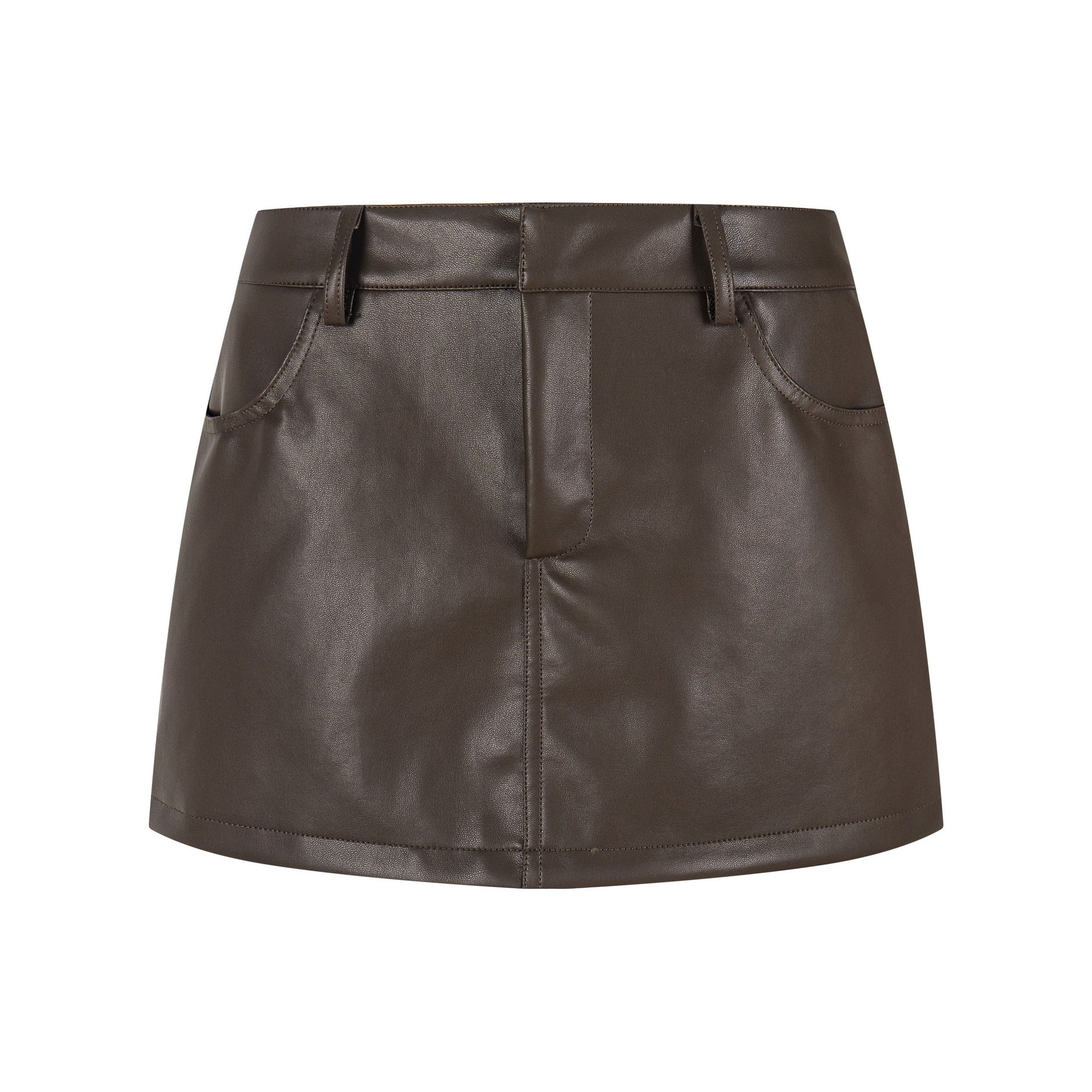 Faux Leather Mini Skirt High Waist Slimming Anti-Flash Streetwear - DEA collection