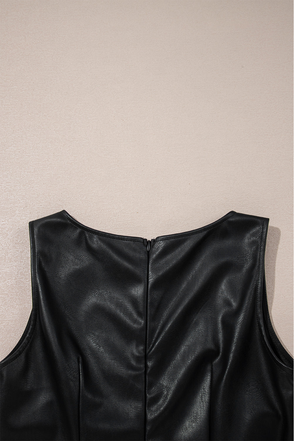Faux Leather Sleeveless Mini Dress