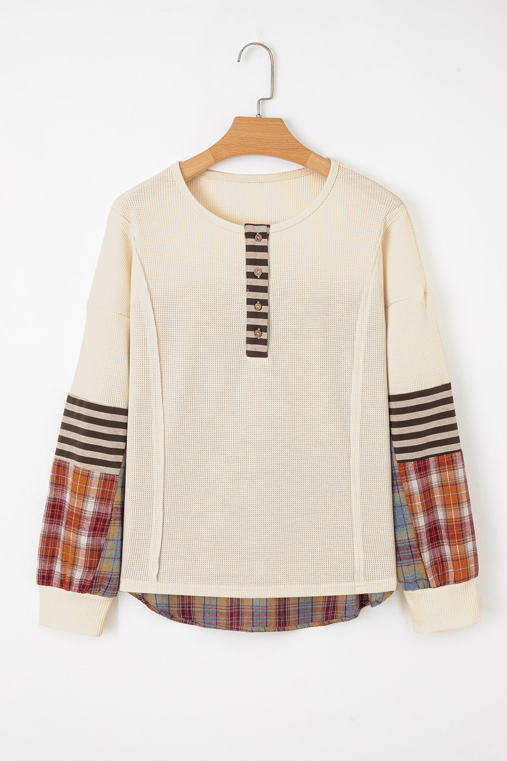 Waffle Stripe Henley Top