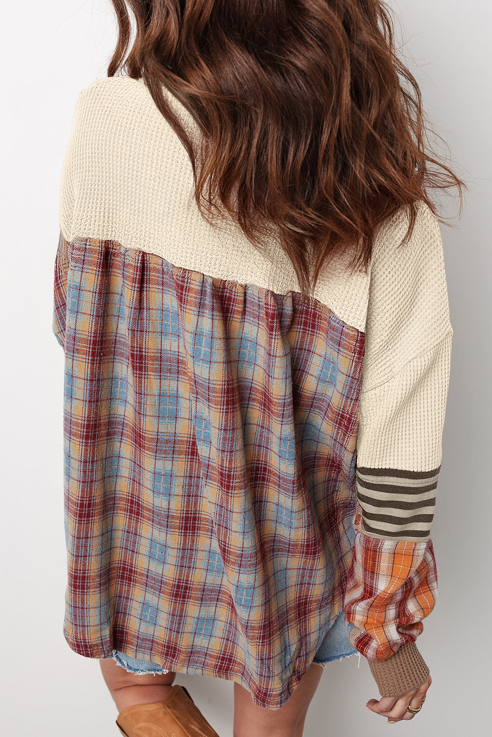 Waffle Stripe Henley Top