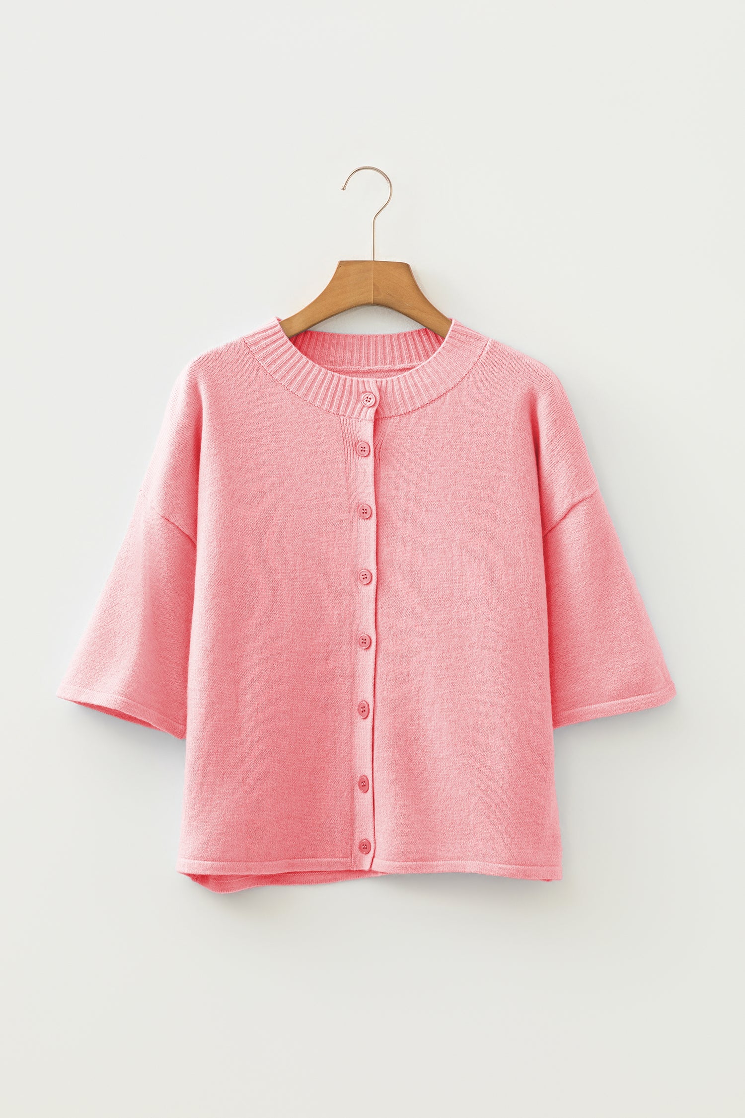 Boxy Knit Button Cardigan