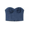 Spicy girl denim casual sexy strapless top - DEA collection