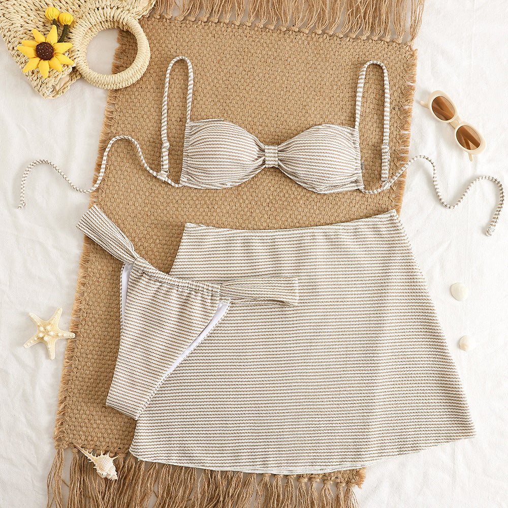 Striped split skirt swimsuit for women - DEA collection