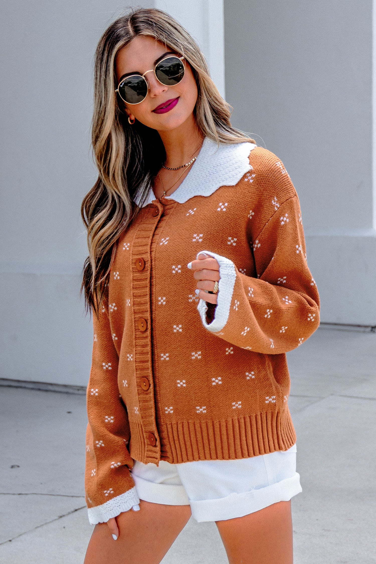 Russet Long Sleeve Knitwear Cardigan