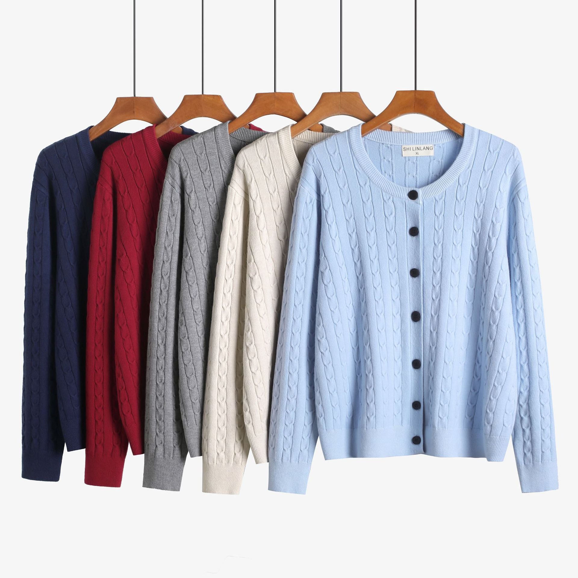 Retro Style Knit Cardigan Sweater Coat for Women, Casual Office Wear, Oversized Fit, Long Sleeve, Pullover Design - DEA collection