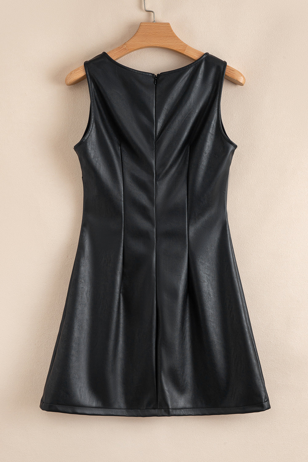 Faux Leather Sleeveless Mini Dress