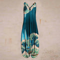Casual SexyPrinted Sleeveless Loose Knit Cotton Blend Overalls Pants - DEA collection
