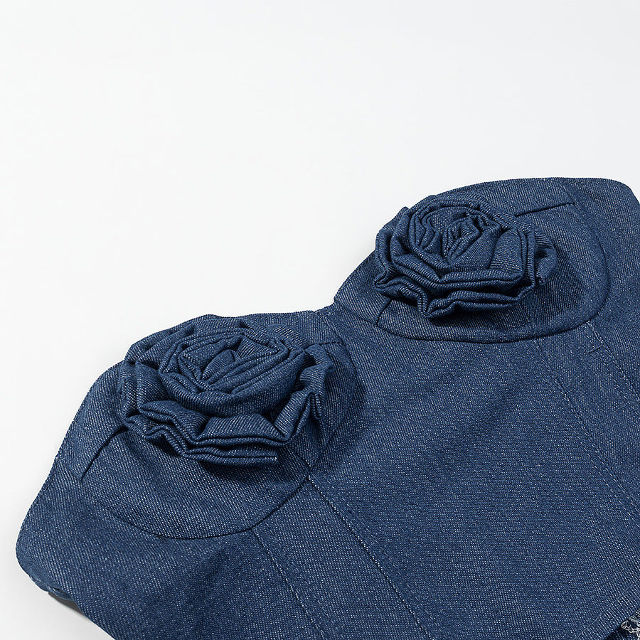 Spicy girl denim casual sexy strapless top - DEA collection