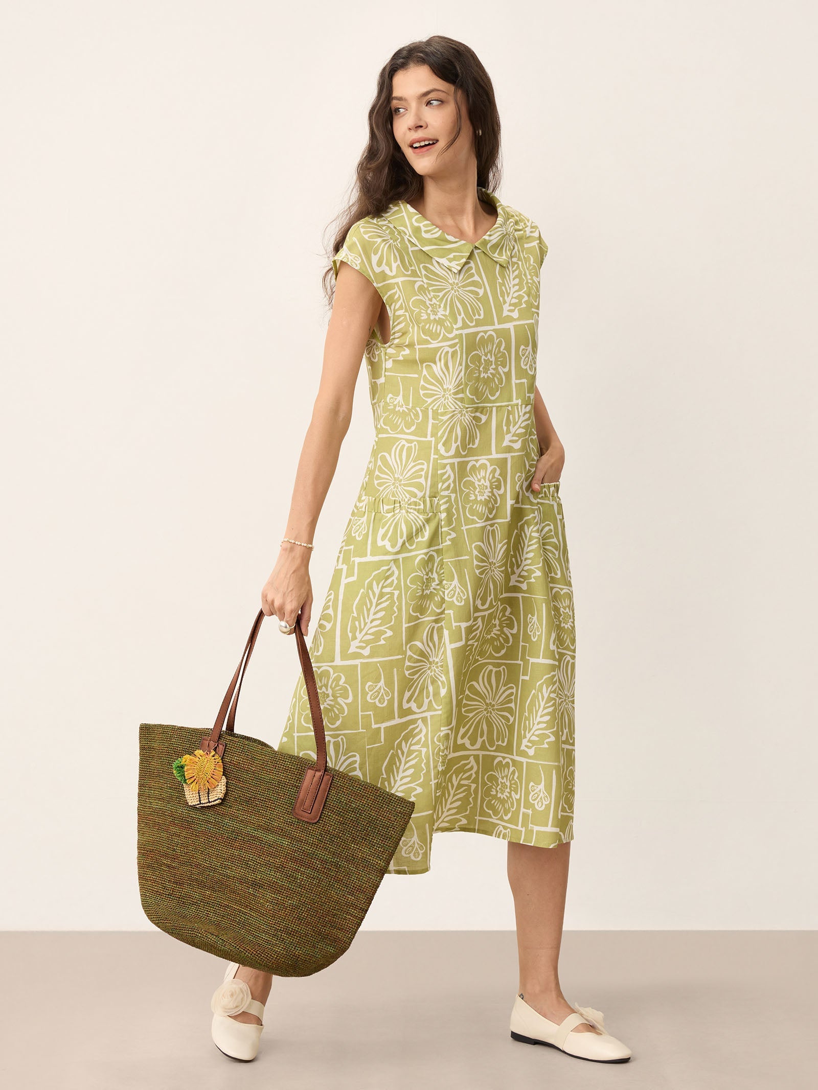 Handwoven Raffia Tote Bag With Leather Handles - DEA collection