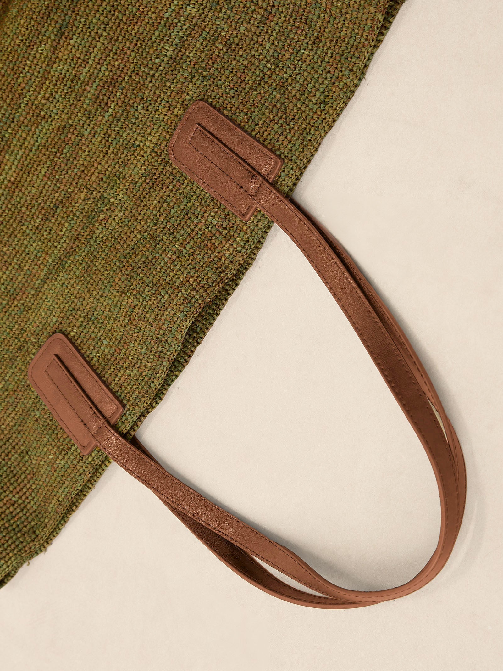 Handwoven Raffia Tote Bag With Leather Handles - DEA collection