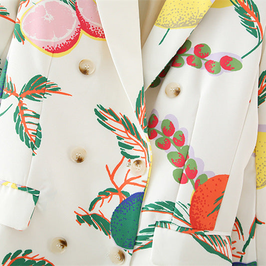 Versatile fresh fruit printed suit jacket - DEA collection
