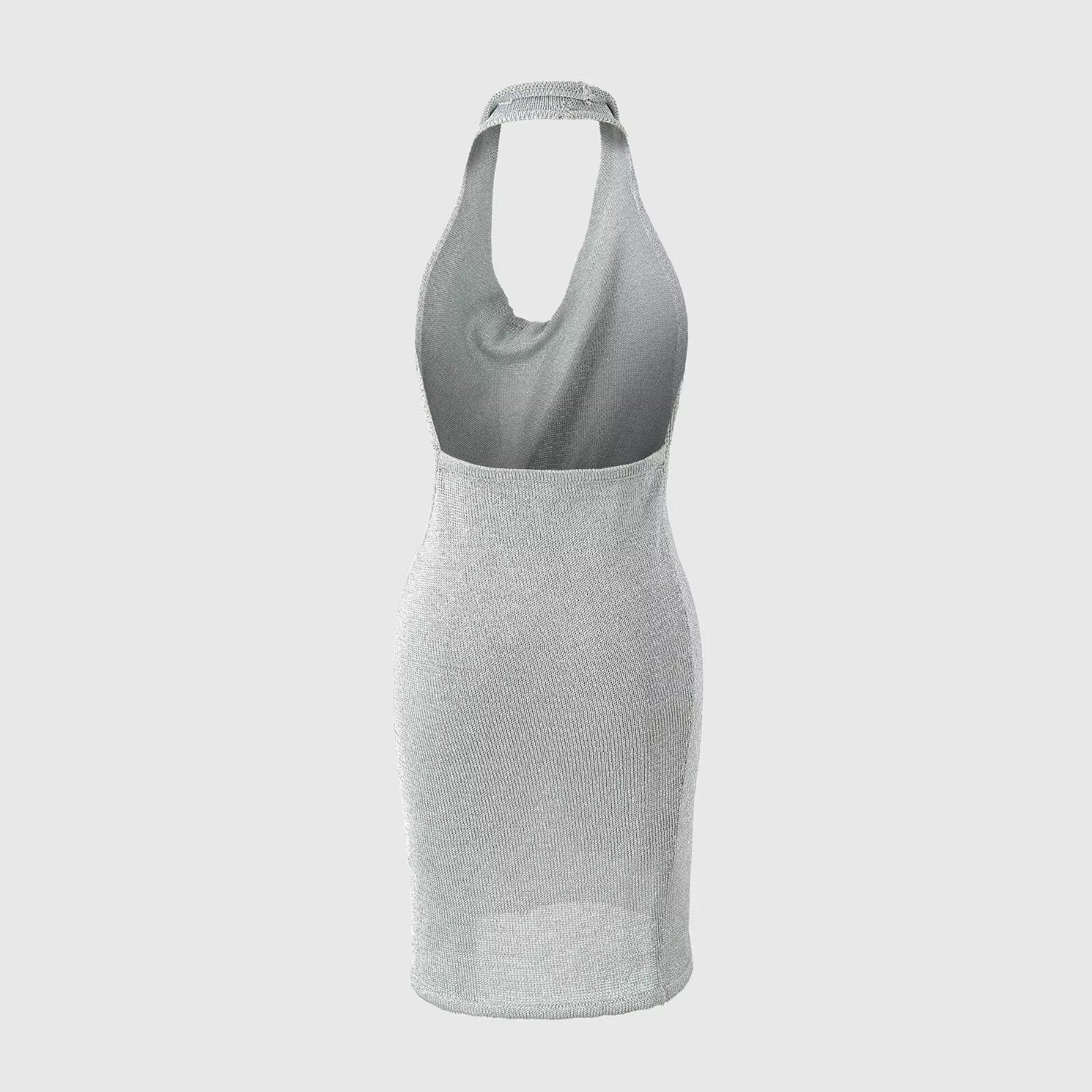 Metallic thread knitted halter dress - DEA collection