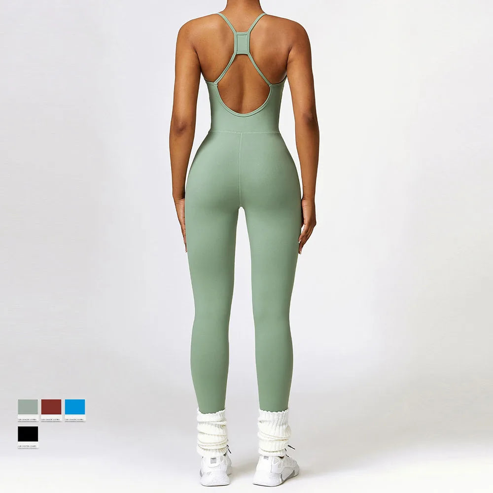 Yoga Jumpsuits Women Sleeveless Hollow Back Sports Outfits Lady Fitness Clothing Exercise Workout Rompers Casual Skinny Overalls - DEA collection