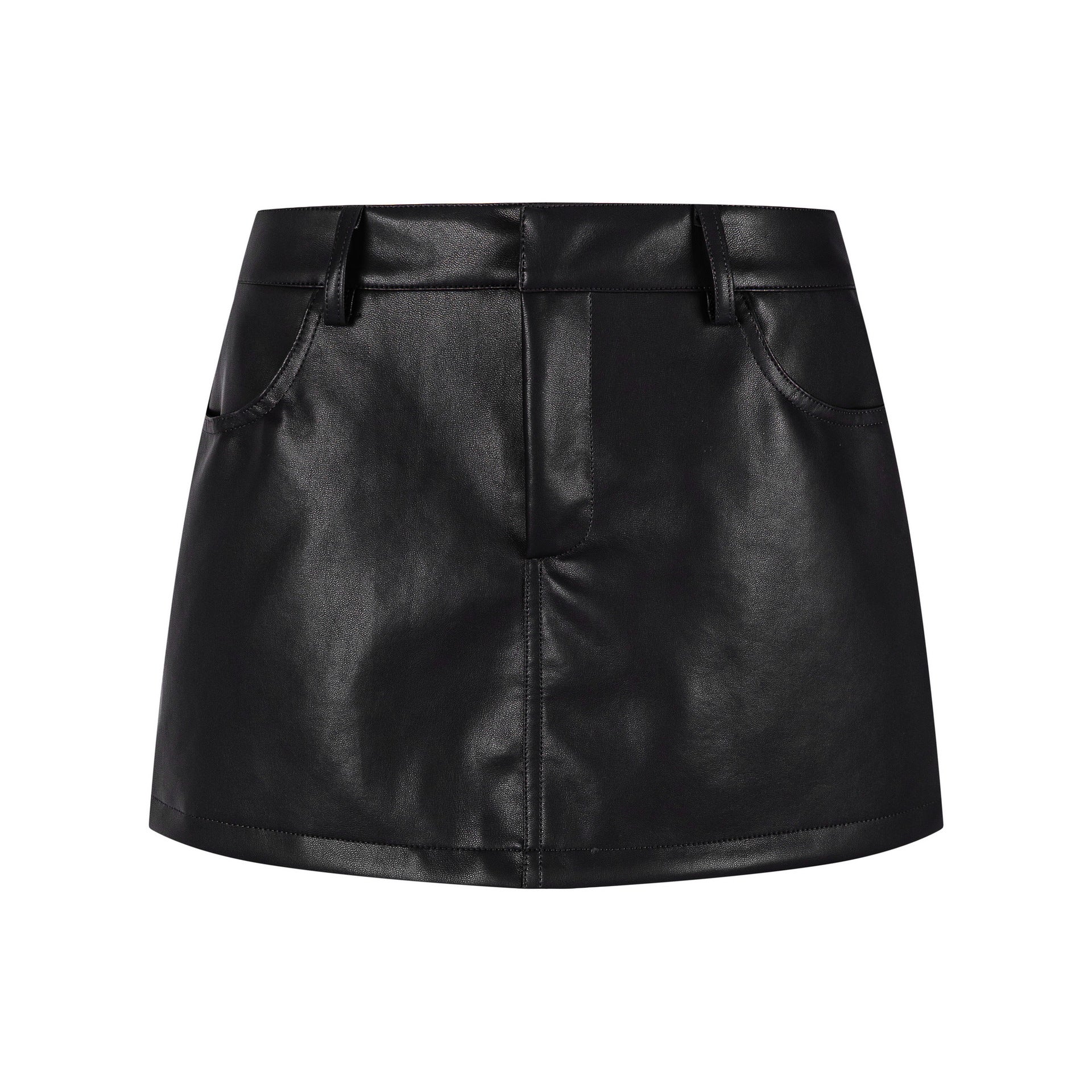 Faux Leather Mini Skirt High Waist Slimming Anti-Flash Streetwear - DEA collection