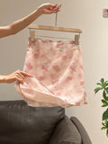 Pink Printed High-Waisted Flowy Midi Skirt for Women, Stylish Fitted Slimming Design - DEA collection