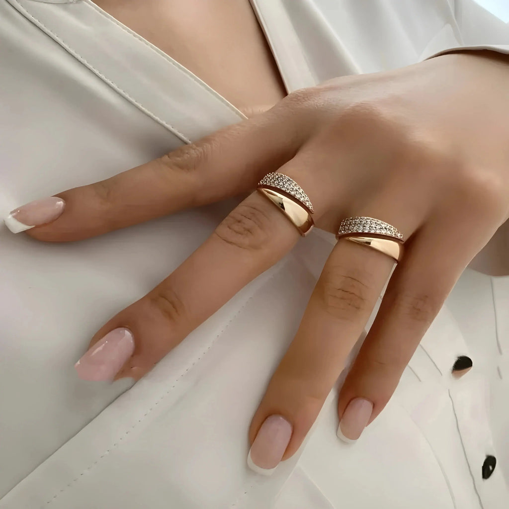 Elegant Sparkle Crystal Ring Adjustable Women Silver Gold Jewelry - DEA Collection