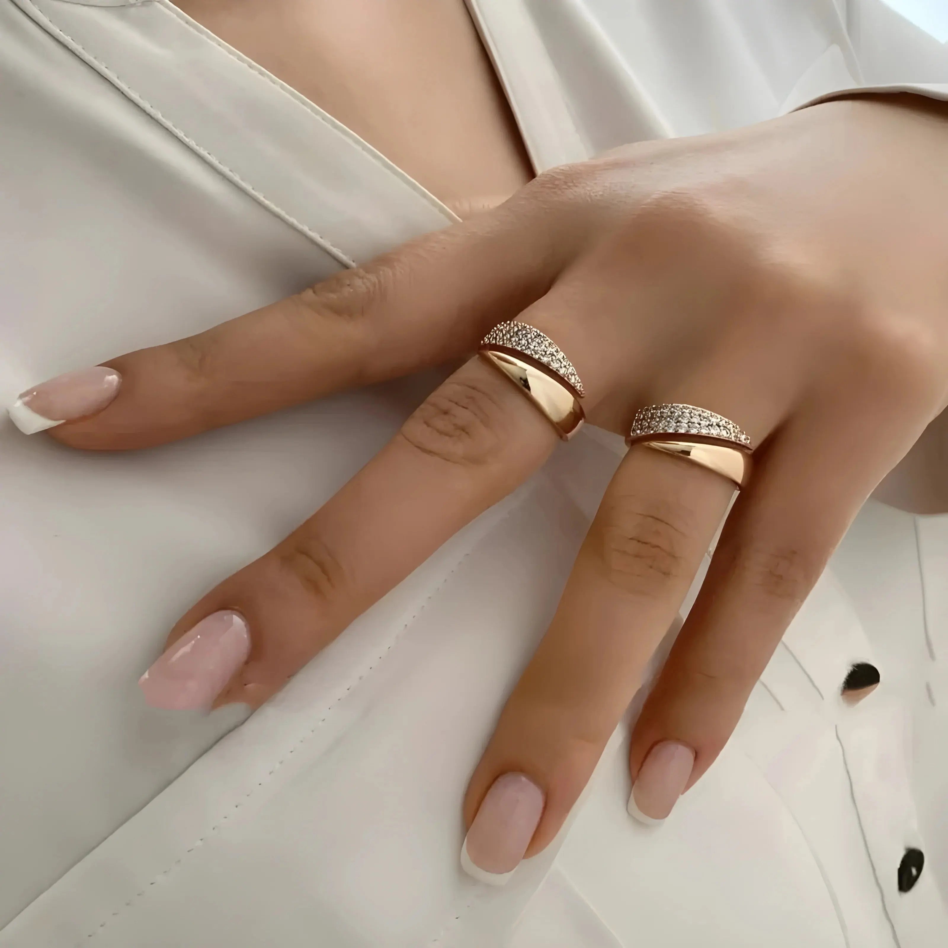 Elegant Sparkle Crystal Ring Adjustable Women Silver Gold Jewelry - DEA Collection