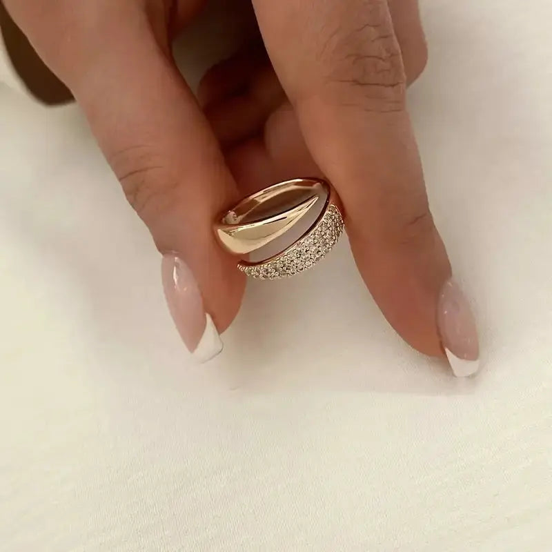 Elegant Sparkle Crystal Ring Adjustable Women Silver Gold Jewelry - DEA Collection