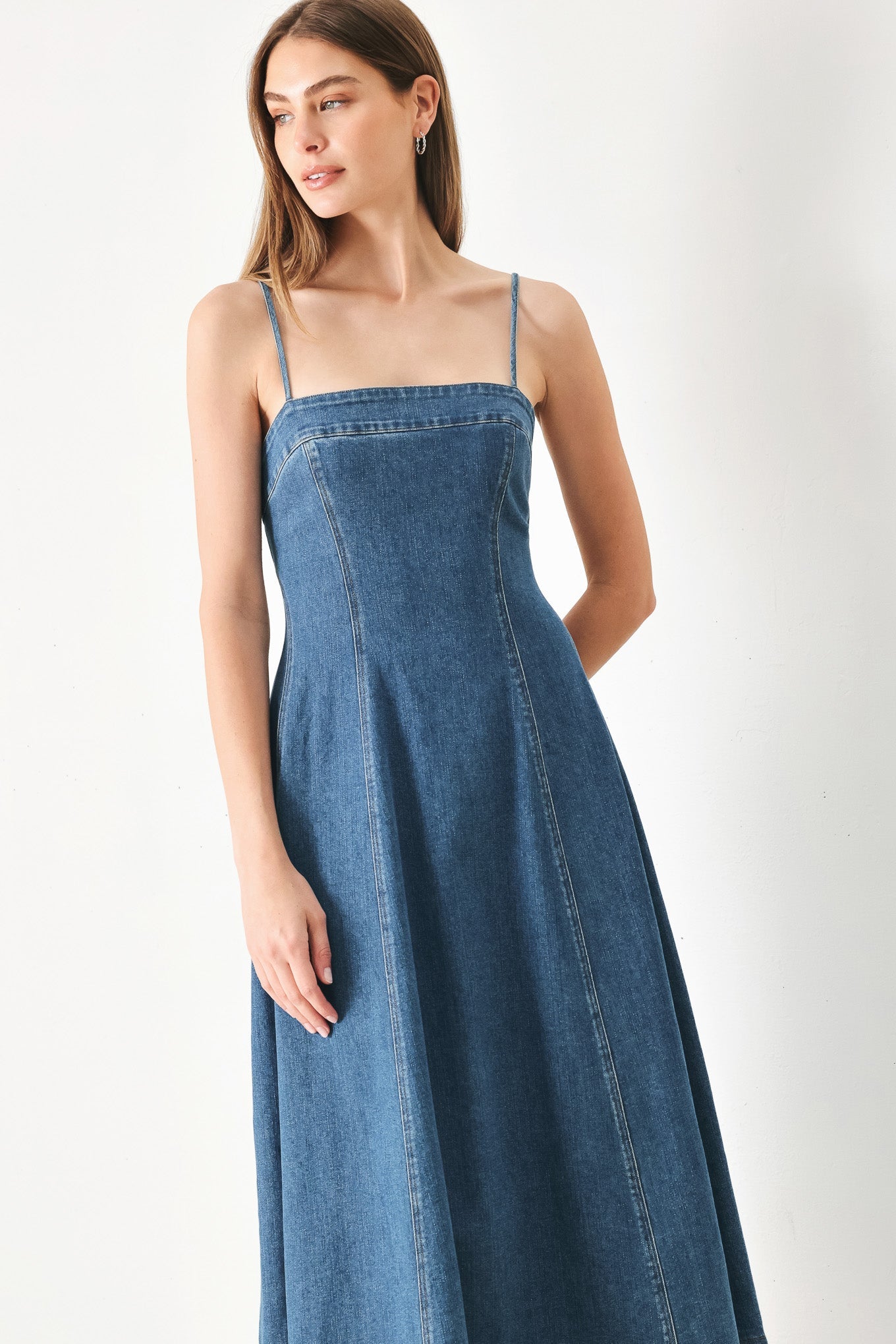 SUMMER INDIGO DENIM MIDI DRESS - DEA collection