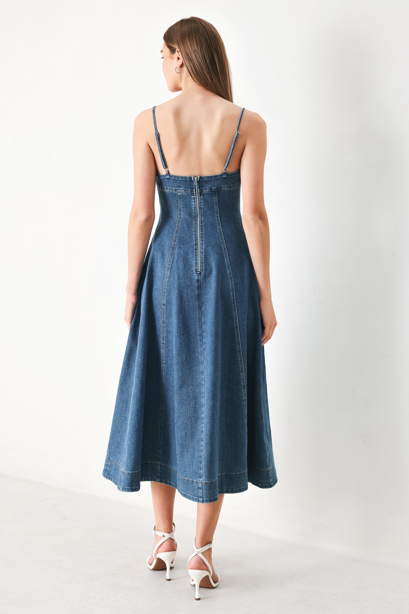 SUMMER INDIGO DENIM MIDI DRESS - DEA collection