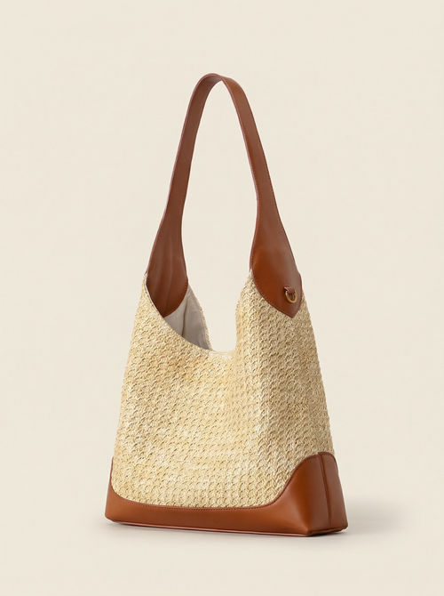 Artisanal Handwoven Colorblock Bucket Bag for Effortless Coastal Style - DEA collection
