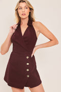 CABERNET KISS WOVEN ROMPER - DEA collection
