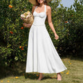Four Sided Stretch Halter Tied Dress Sexy Backless Smocking Waist Slimming Wooden Ear Dress - DEA collection