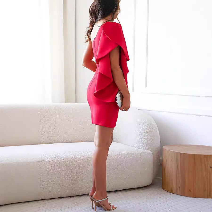 Ruffled One Shoulder Dress - DEA collection