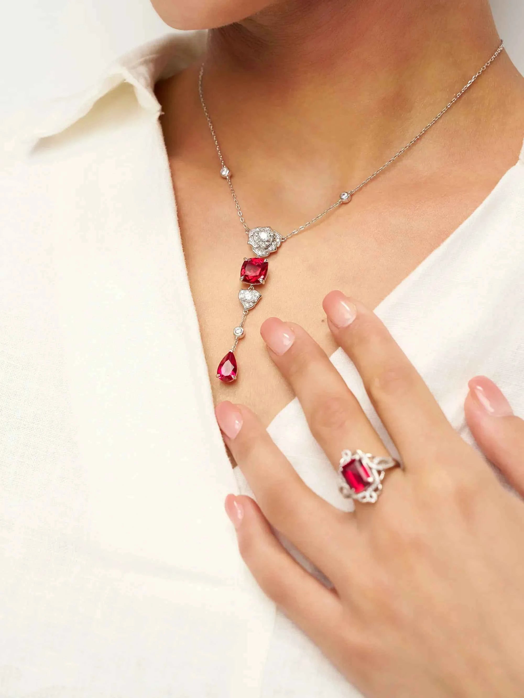 Exquisite Ruby Necklace - Ruby Veil