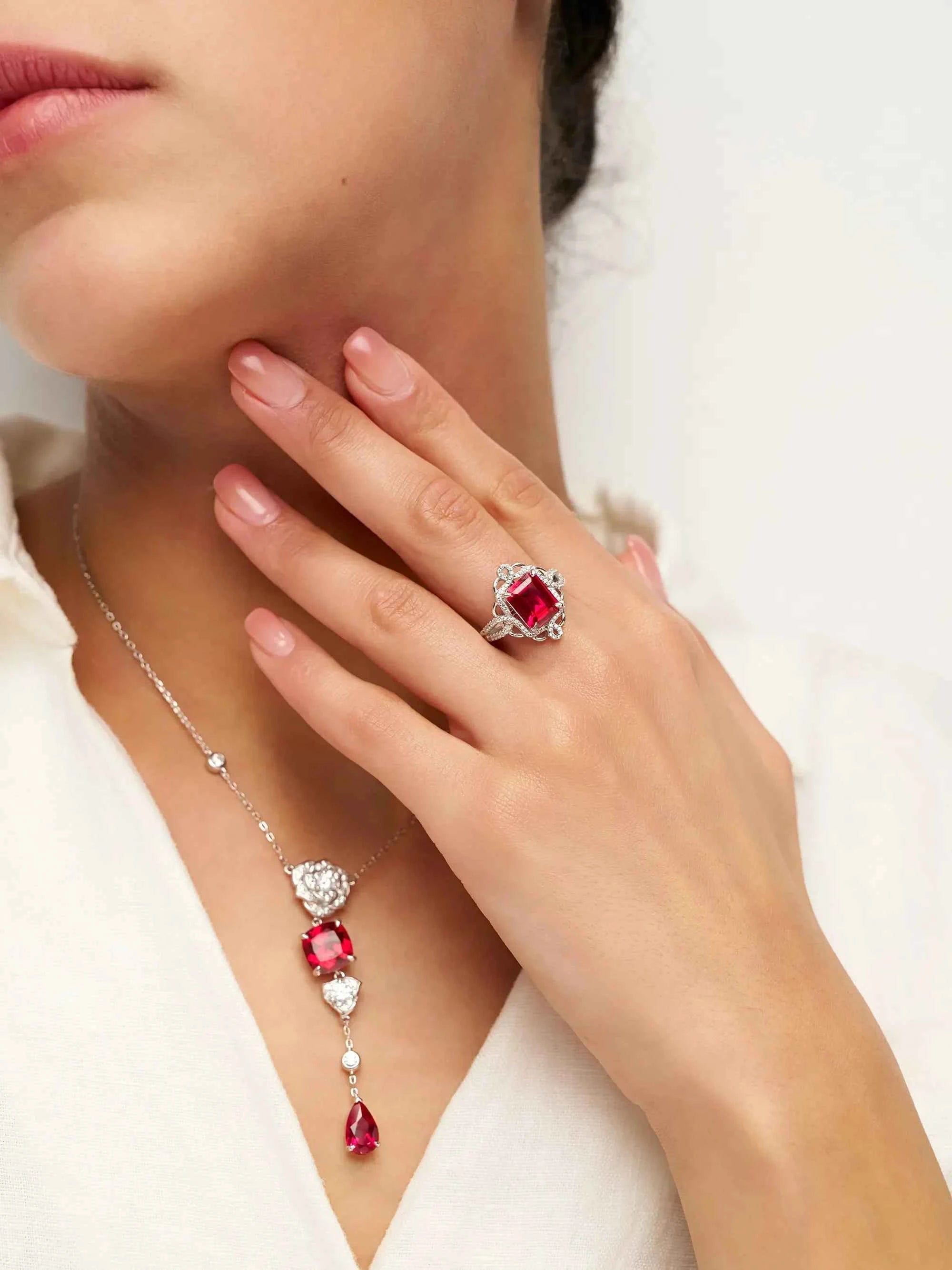 Exquisite Ruby Necklace - Ruby Veil