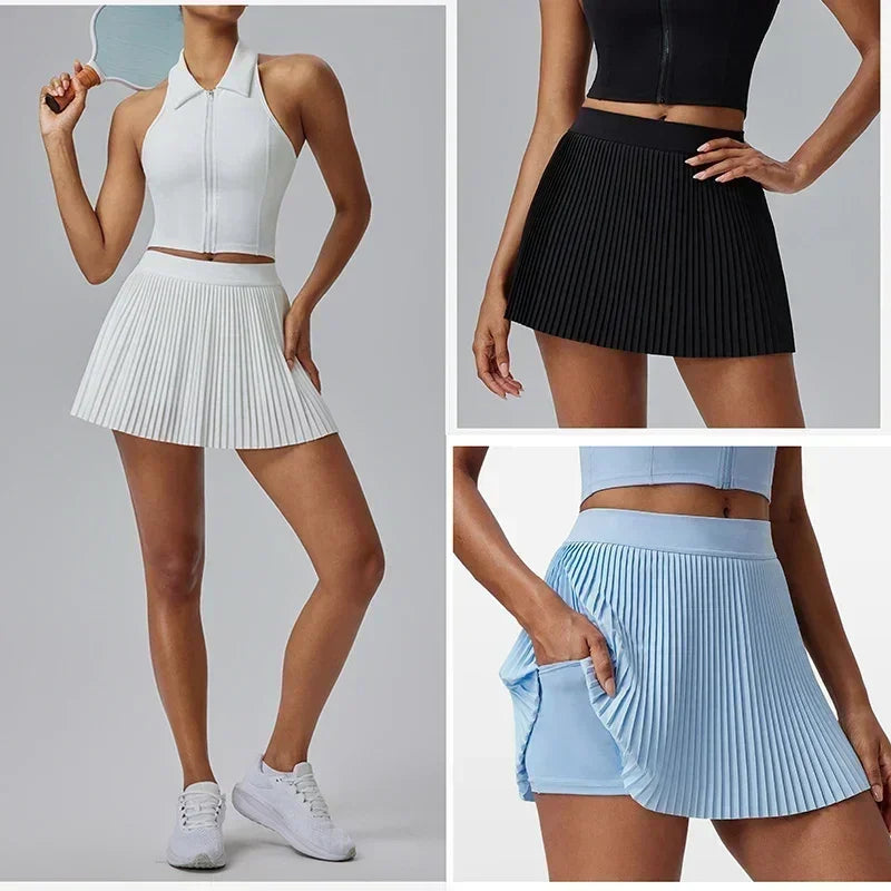 Floral Discount Sports Skirt for Women Quick-drying Badminton Tennis Trousers Skirt Fitness Half-body Pleated Skirt Shorts - DEA collection